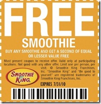 Free Smoothie 7-31-10